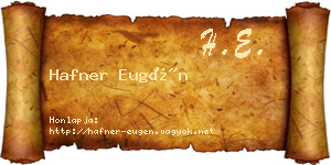 Hafner Eugén névjegykártya